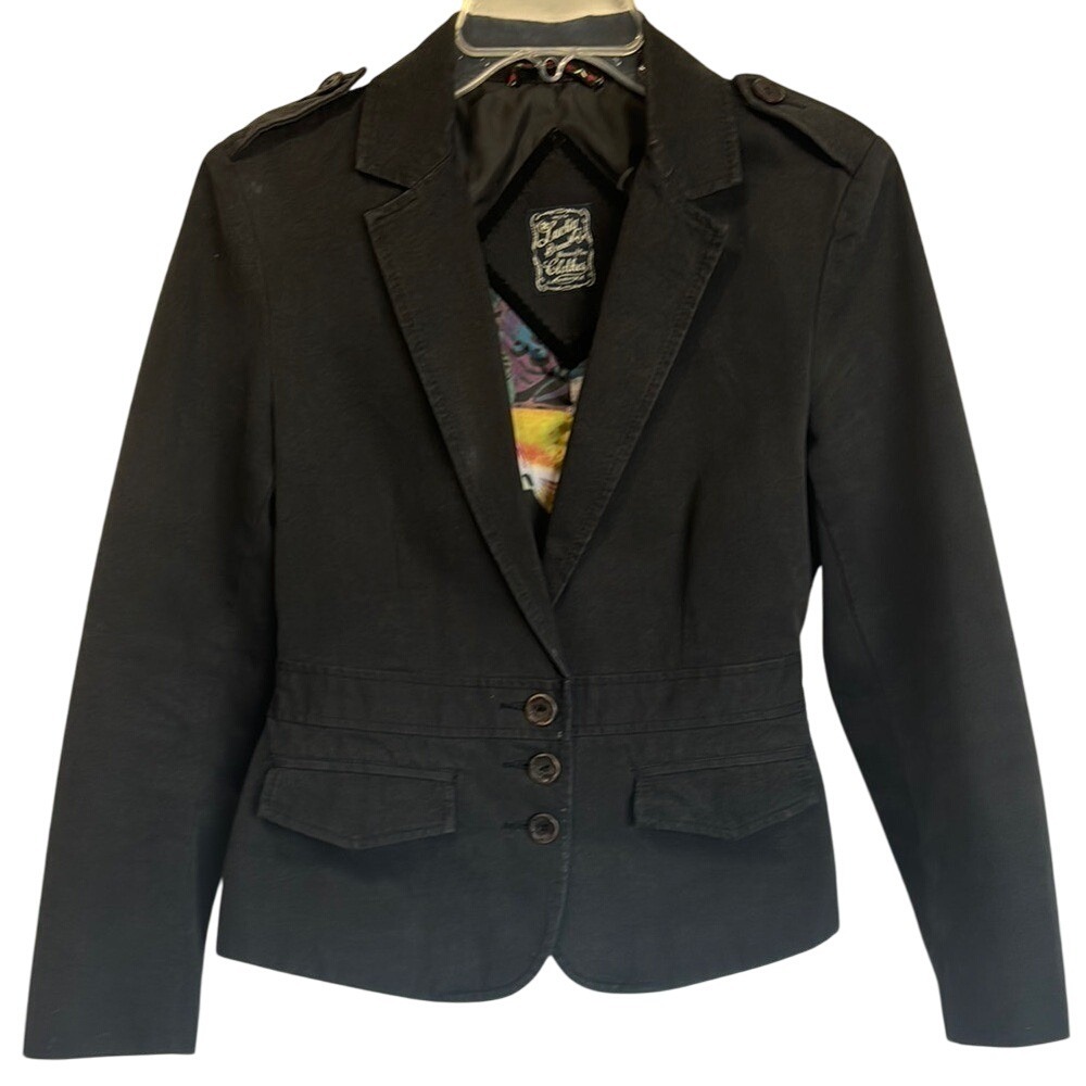 Lucky Brand Faded Black Blazer, Women's Medium